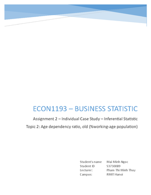 business statistics assignment 1 rmit