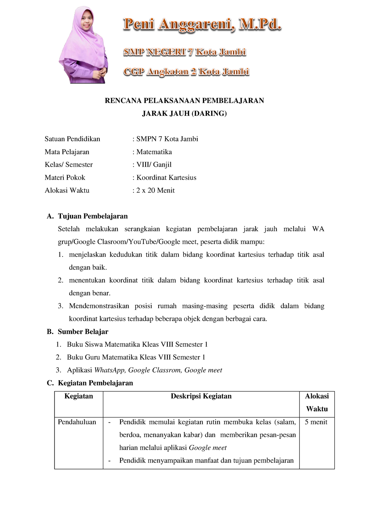 2.1.a.5 RPP Berdiferensiasi Peni - RENCANA PELAKSANAAN PEMBELAJARAN ...