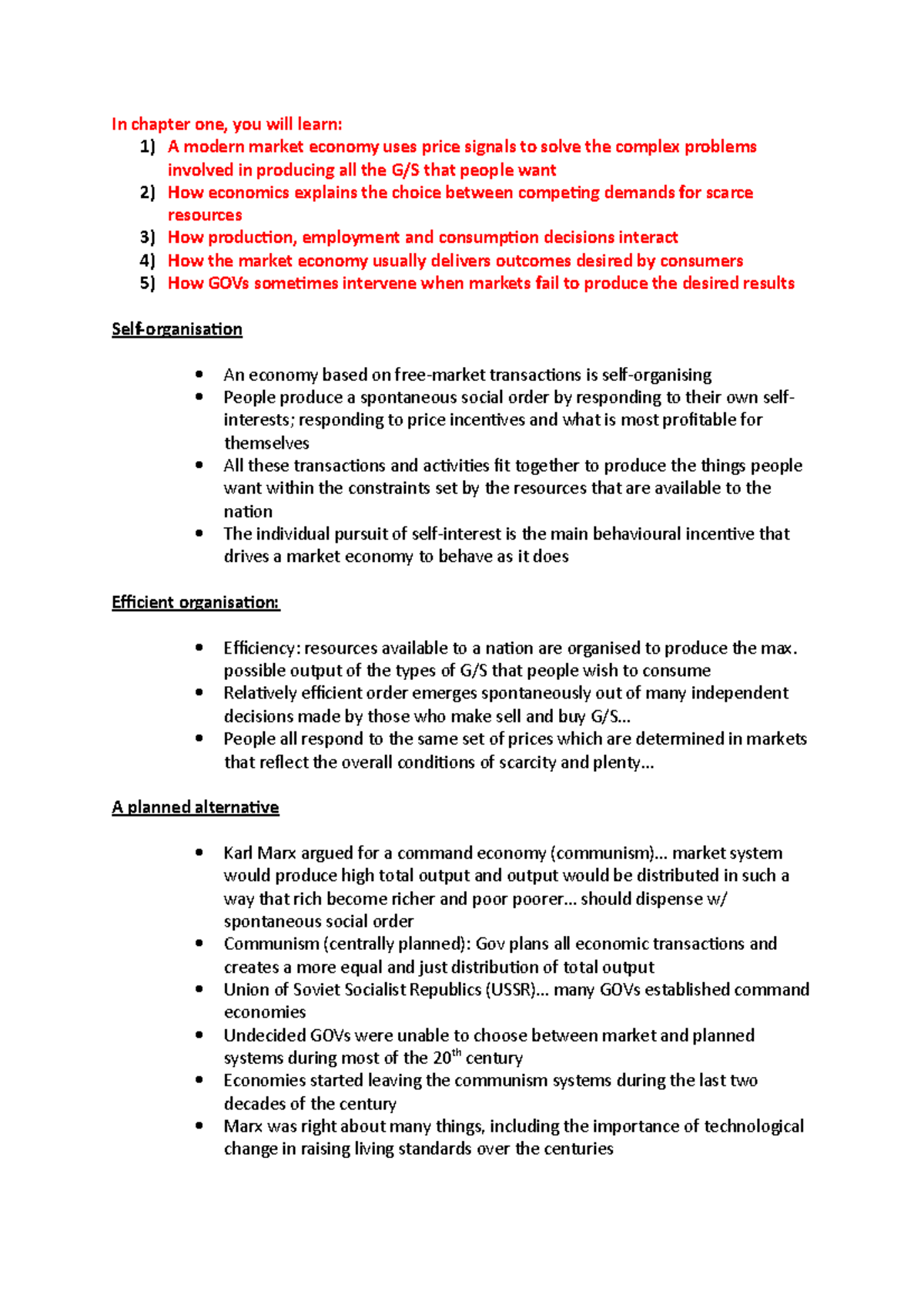 Chapter 1 Notes - In Chapter One, You Will Learn: 1) A Modern Market ...