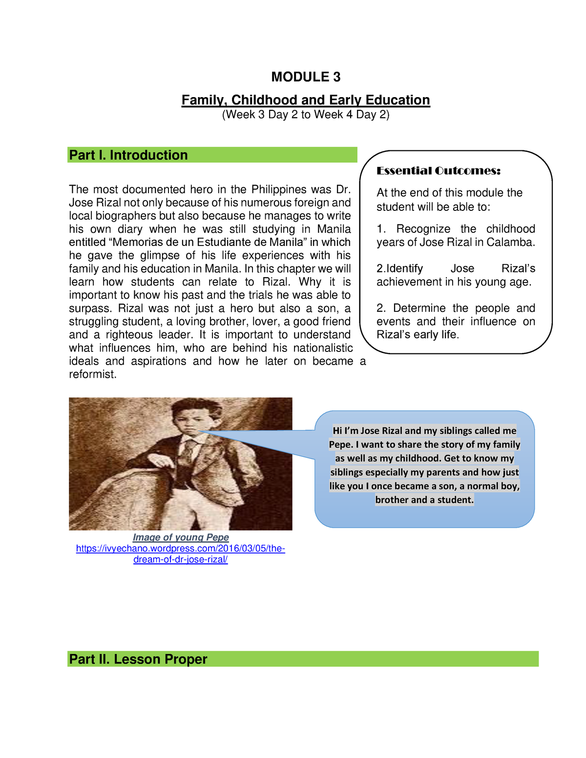 Rizal-Module-3 - Life And Works Of Rizal - MODULE 3 Family, Childhood ...