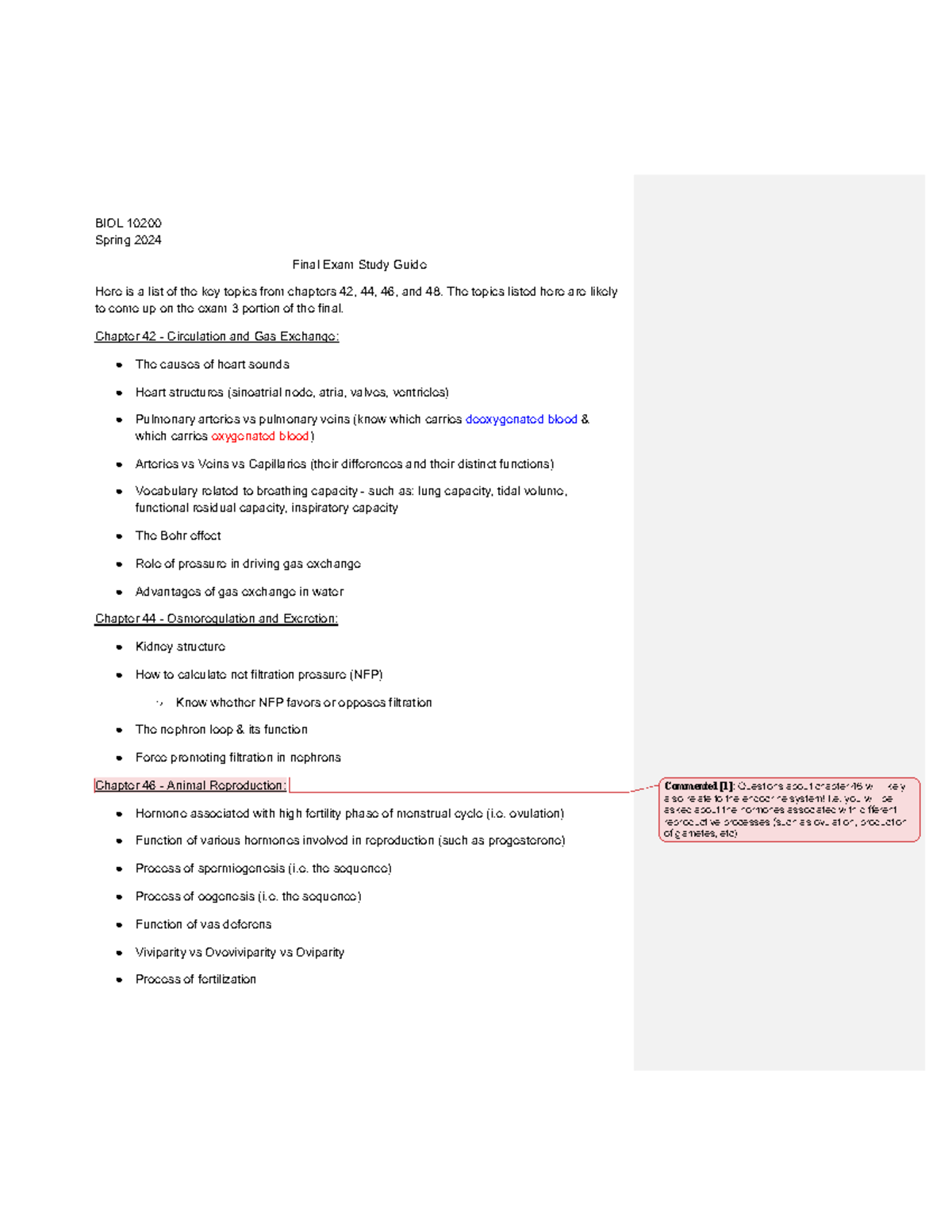 Exam 3 Study Guide - BIOL 10200 Spring 2024 Final Exam Study Guide Here ...
