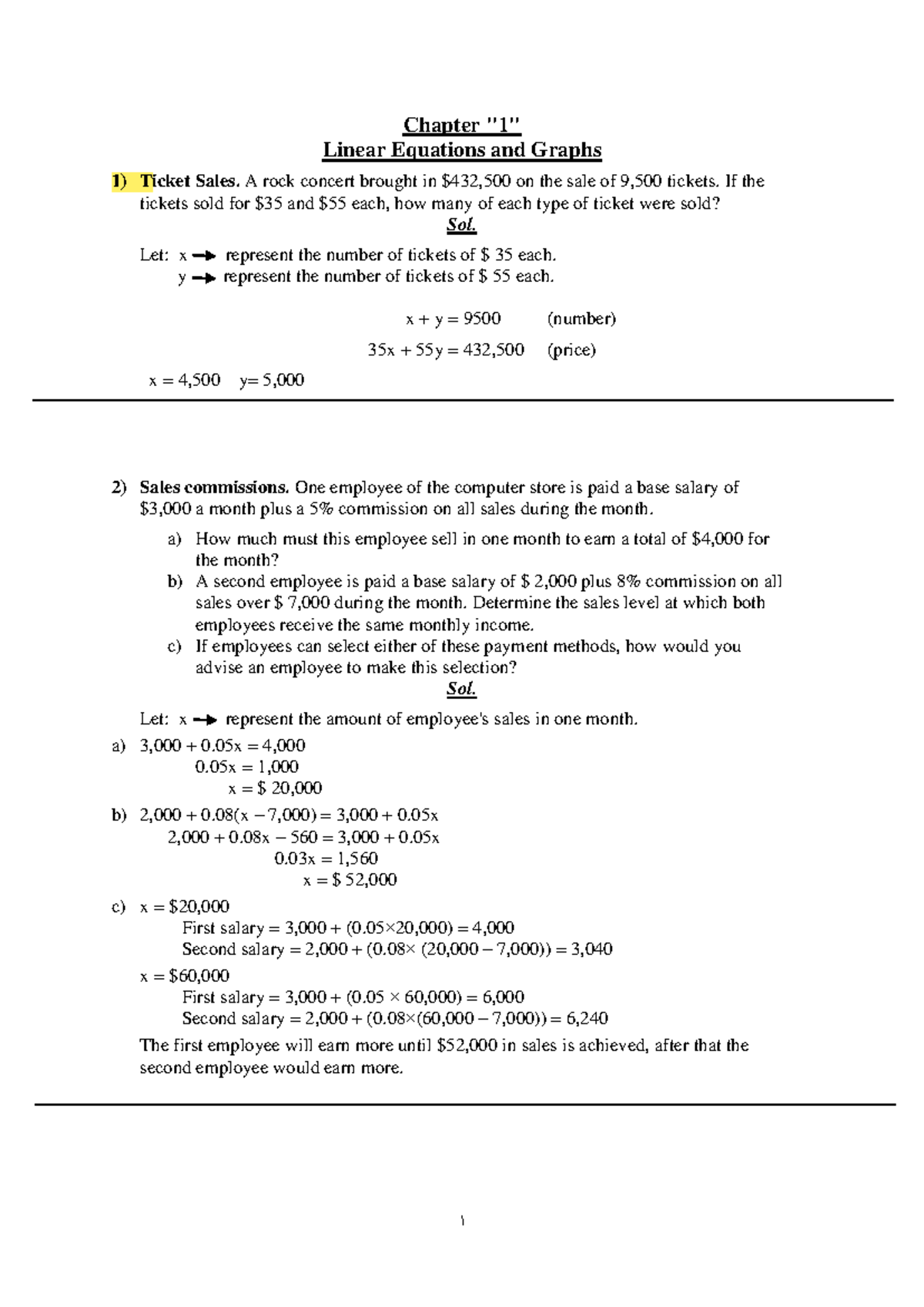 Chapter (1) - Updated - questions - Chapter "1" Linear Equations and ...