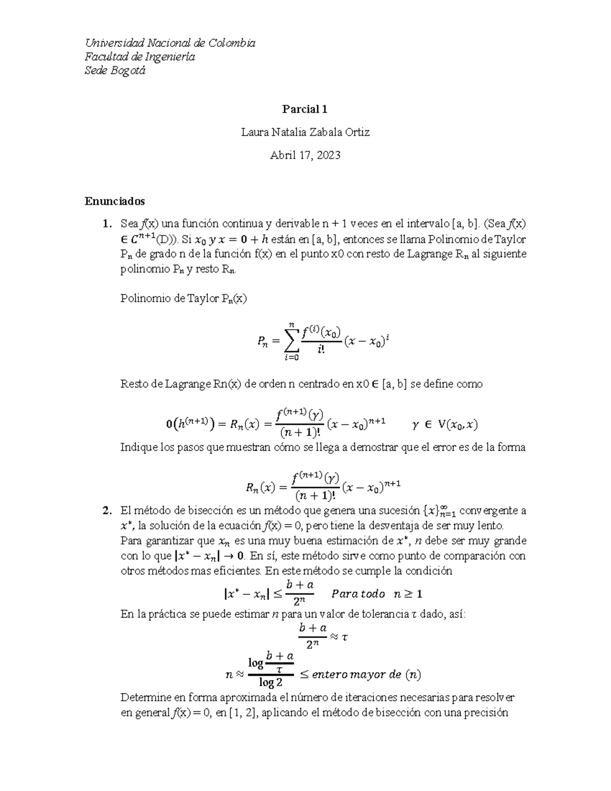 Posible Parcial De Métodos Numéricos - Universidad Nacional De Colombia ...