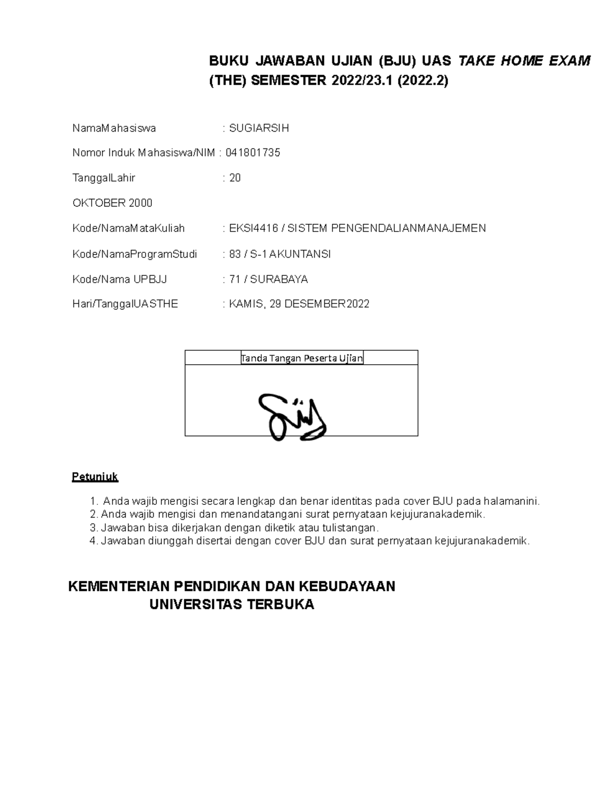 041806046 EKSI4416 - Tugas Tutorial - Tanda Tangan Peserta Ujian BUKU ...