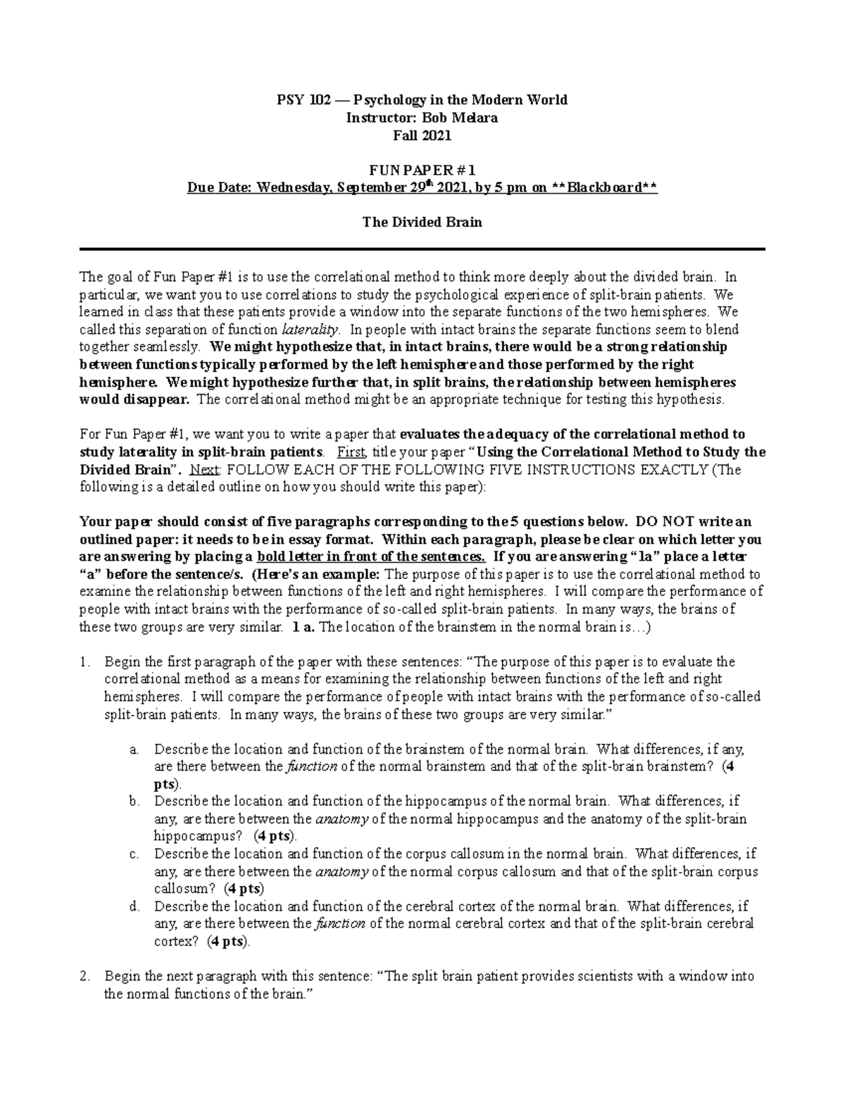 Fun Paper 3 Fall 2021. docx(1) - PSY 102 — Psychology in the Modern ...