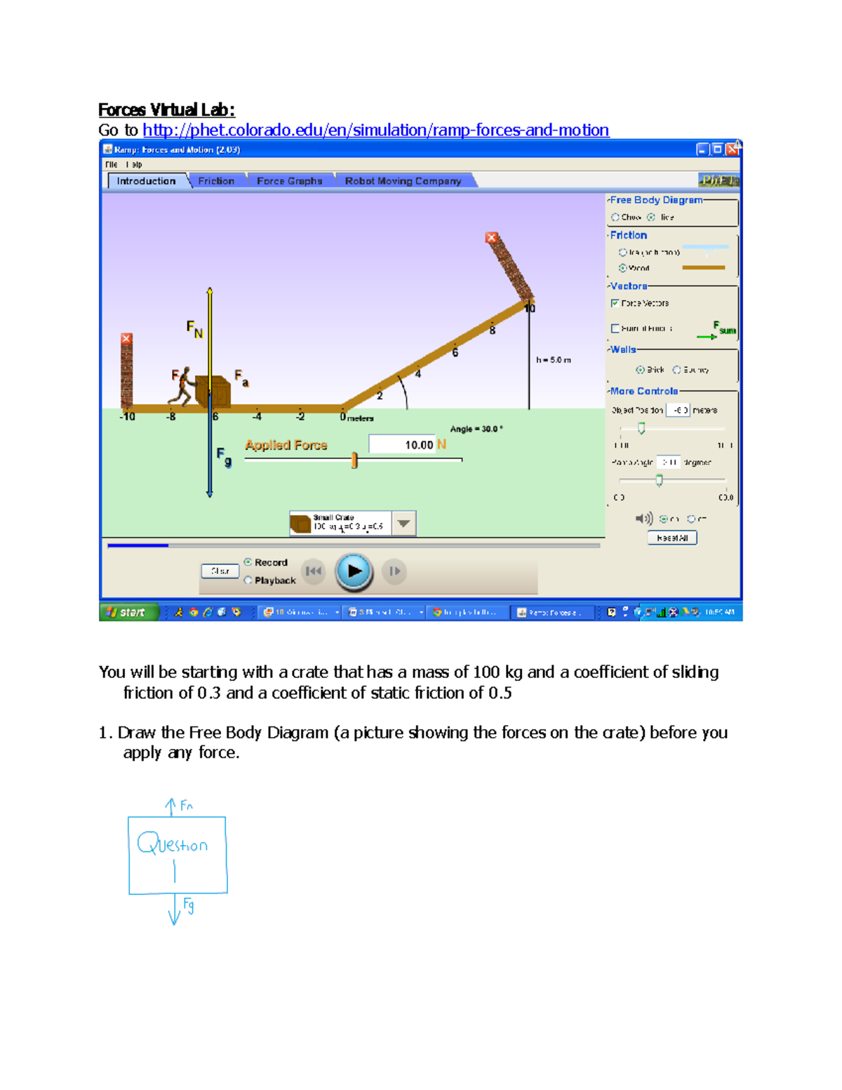 PHET Ramp Complete Lab Forces Virtual Lab Go To Studocu