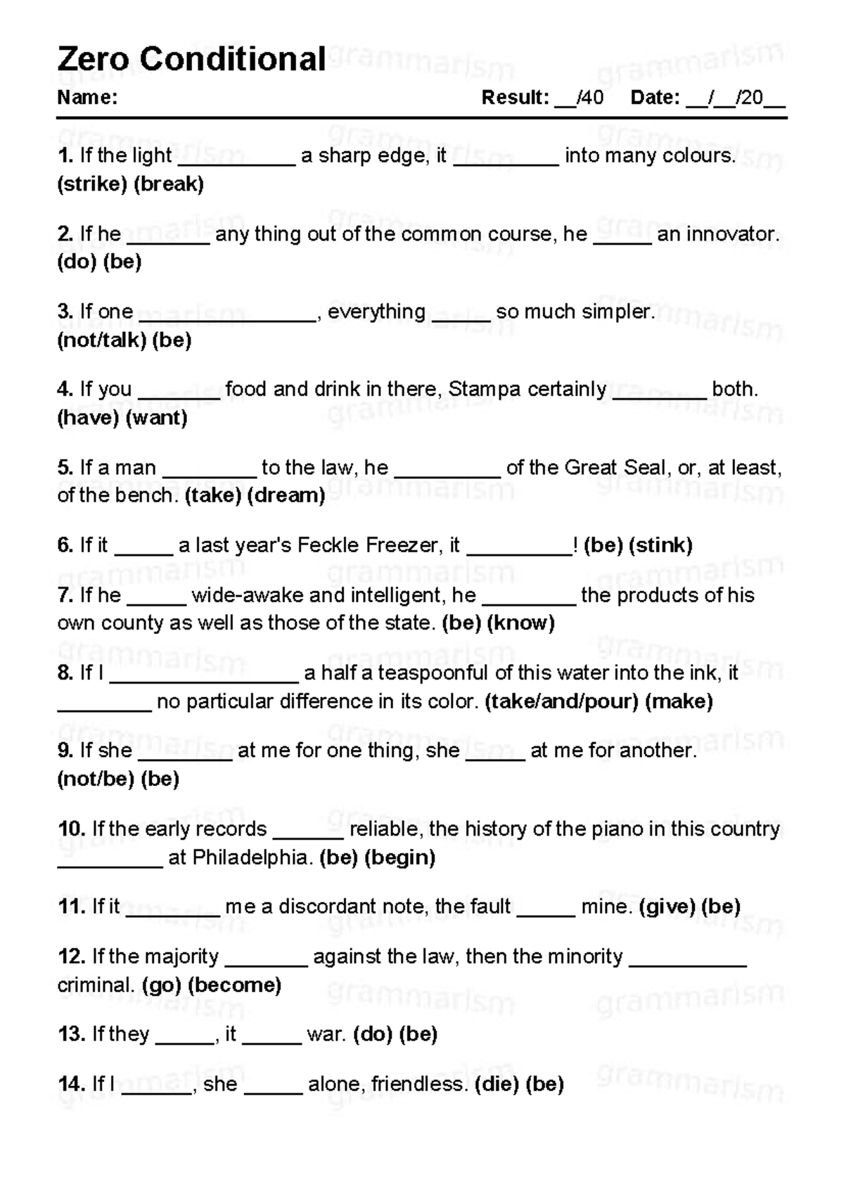 Grammarism zero conditional test 9 1284108 - Zero Conditional Name ...