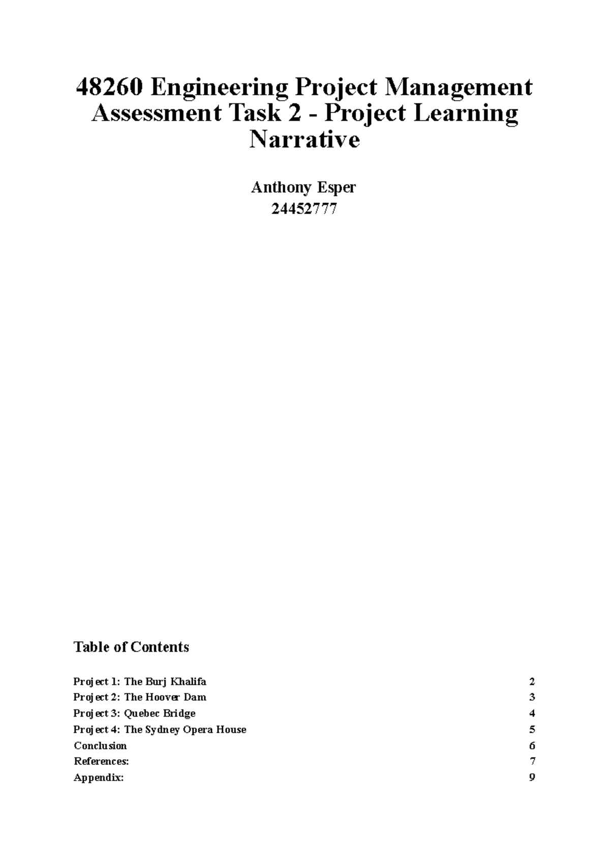 Assessment Task 2 - Project Research Narrative - 48260 Engineering ...