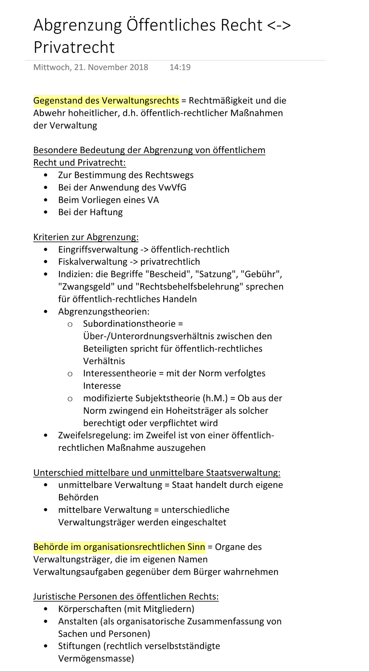 Abgrenzung Öffentliches Recht - Privatrecht - Abgrenzung Offentliches ...