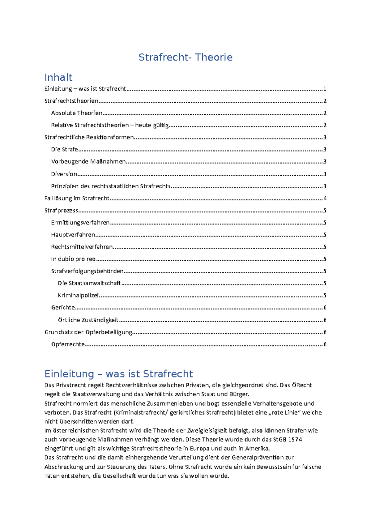 Strafrecht Theorie - Notes, Sautner - Strafrecht- Theorie Inhalt ...