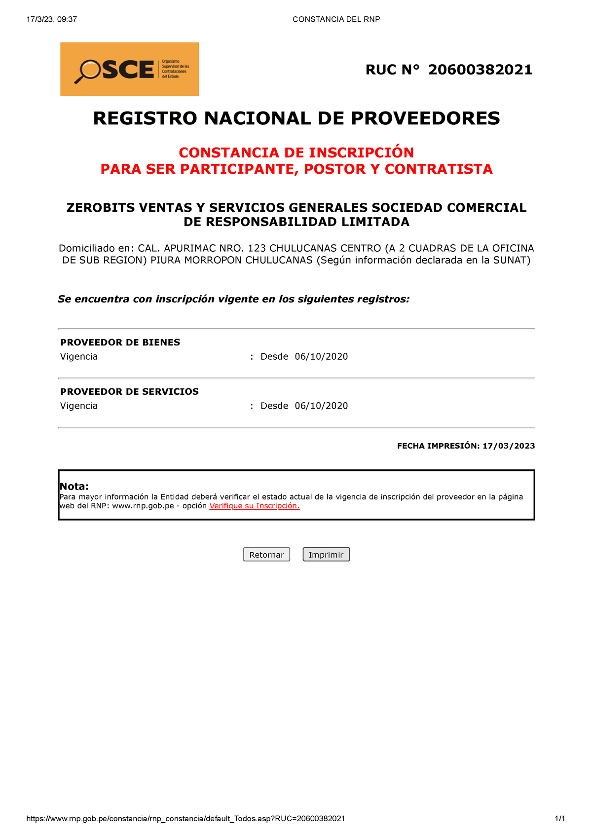 Constancia Del Rnp Información 17323 0937 Constancia Del Rnp
