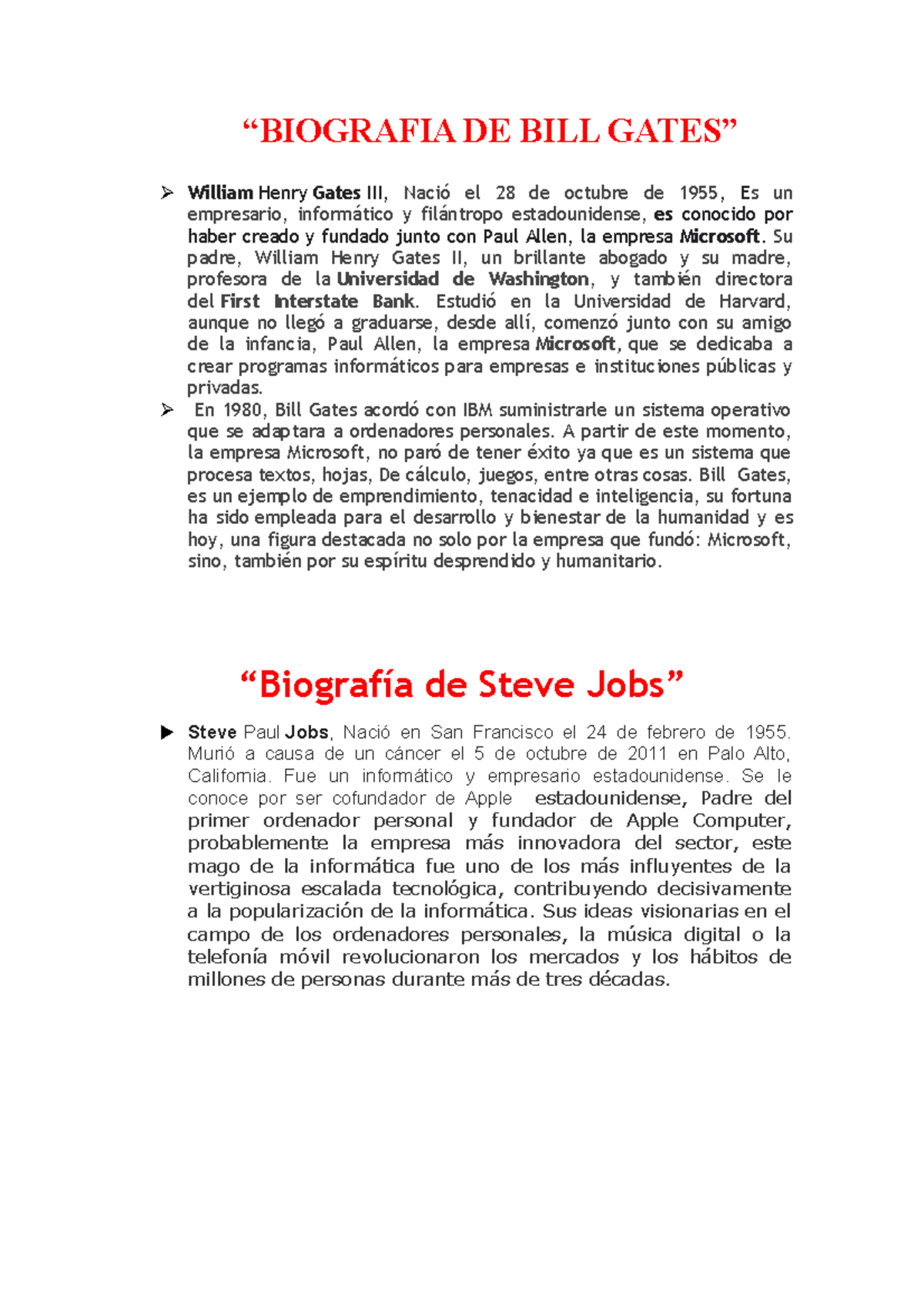 Biografia DE BILL Gates - “BIOGRAFIA DE BILL GATES” William Henry Gates ...