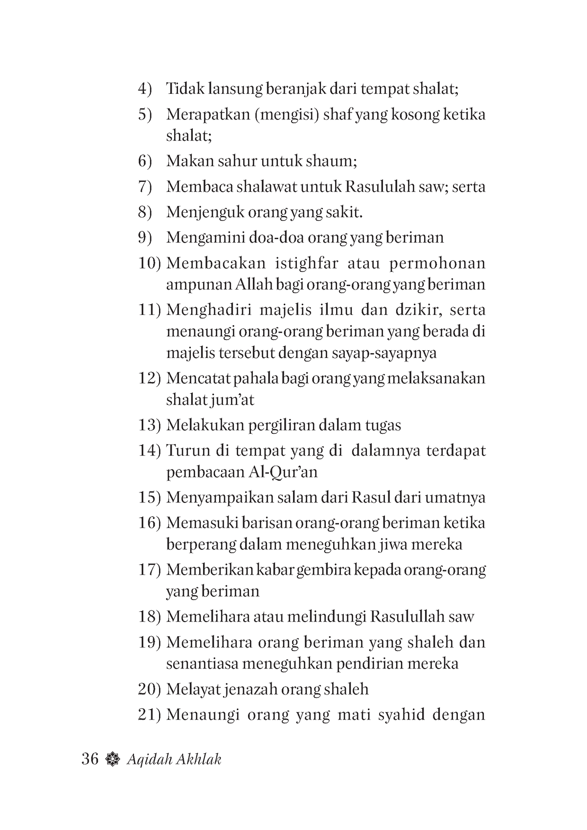 Aqidah 25 Dasar Dasar Fiqih Madzhab Imam Syafii 36 Aqidah Akhlak