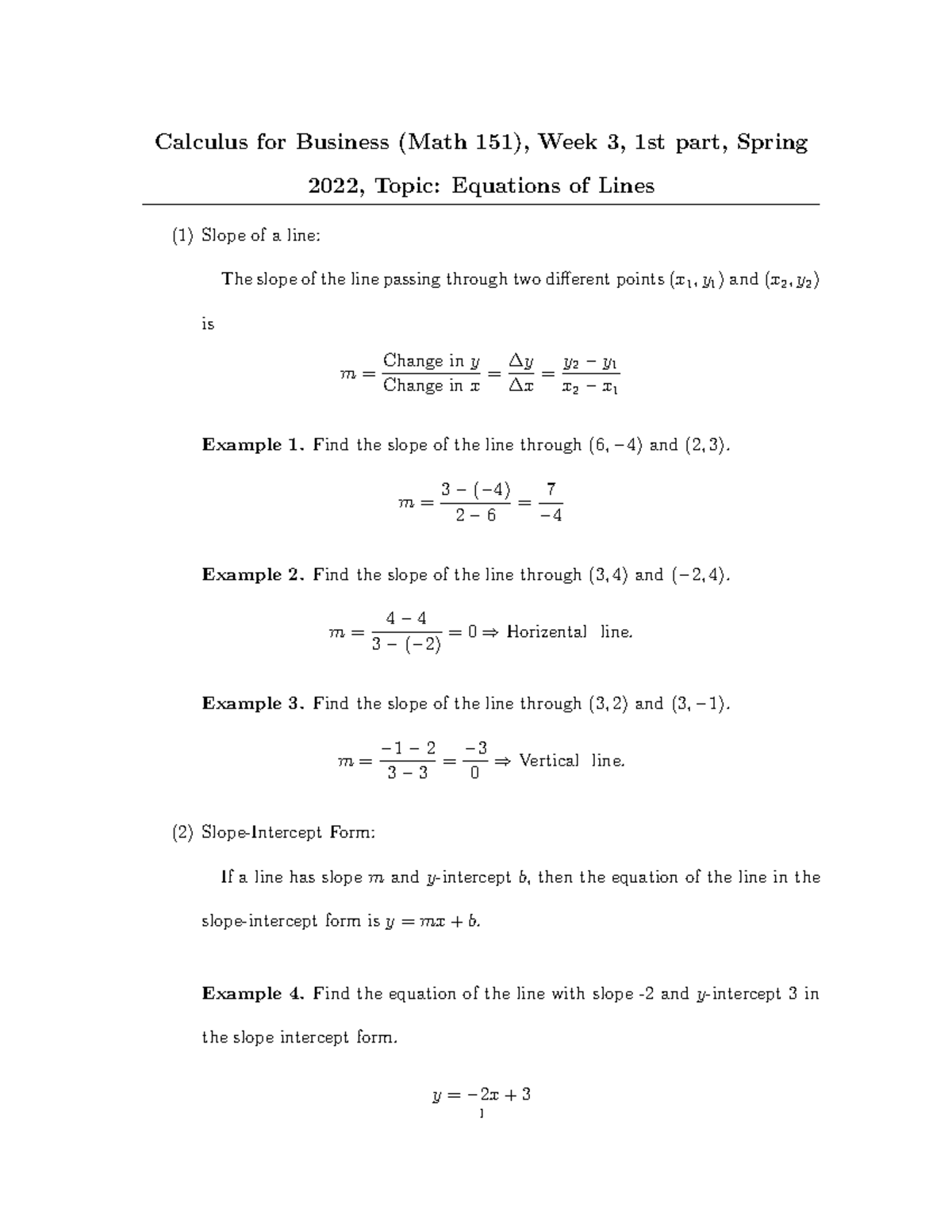 week3-equations-of-lines-calculus-for-business-math-151-week-3