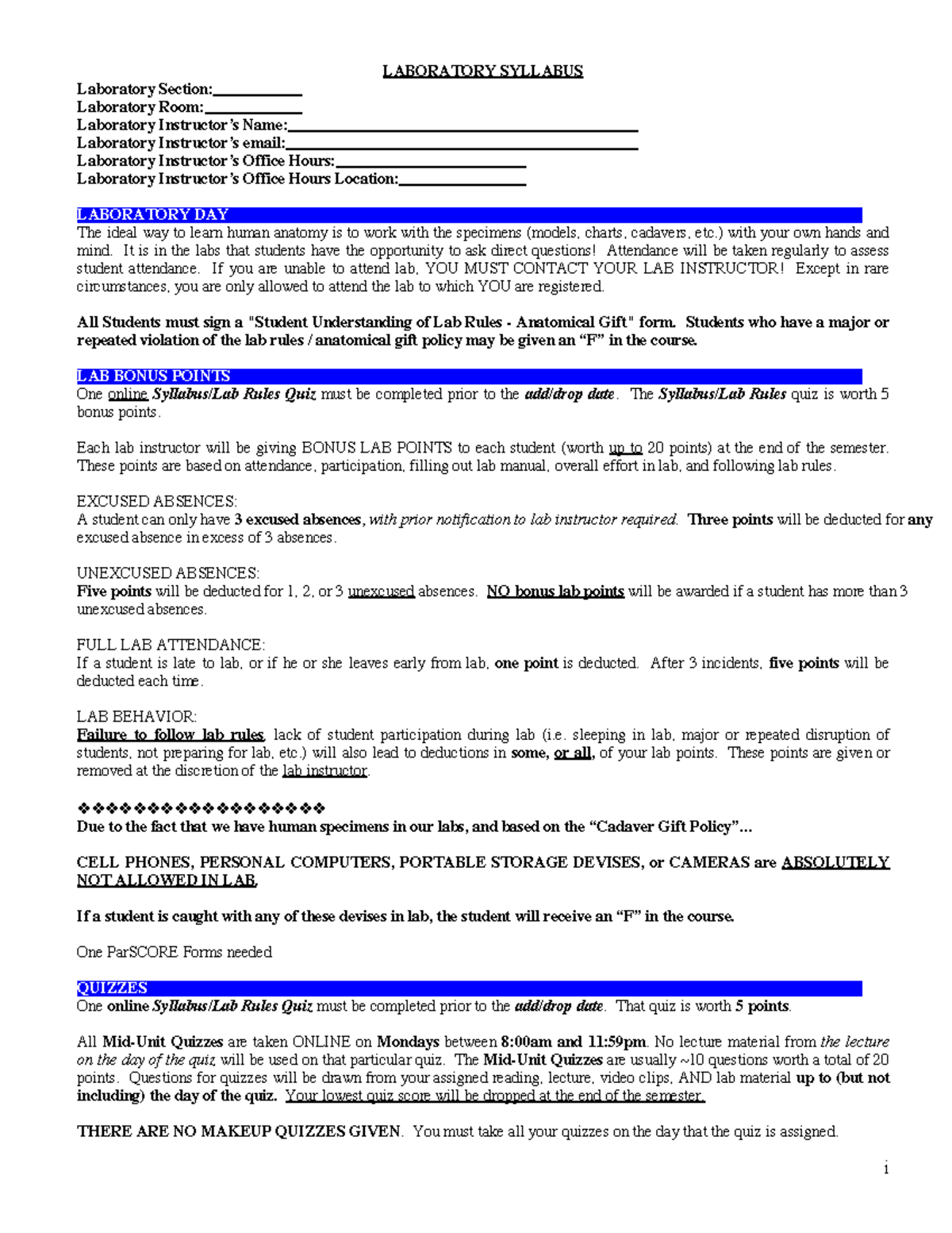F19 212 LAB Syllabus PDF - i LABORATORY SYLLABUS Laboratory Section ...