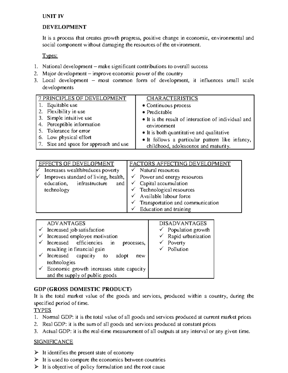 UNIT 4 - Lecture notes for students - UNIT IV DEVELOPMENT It is a ...