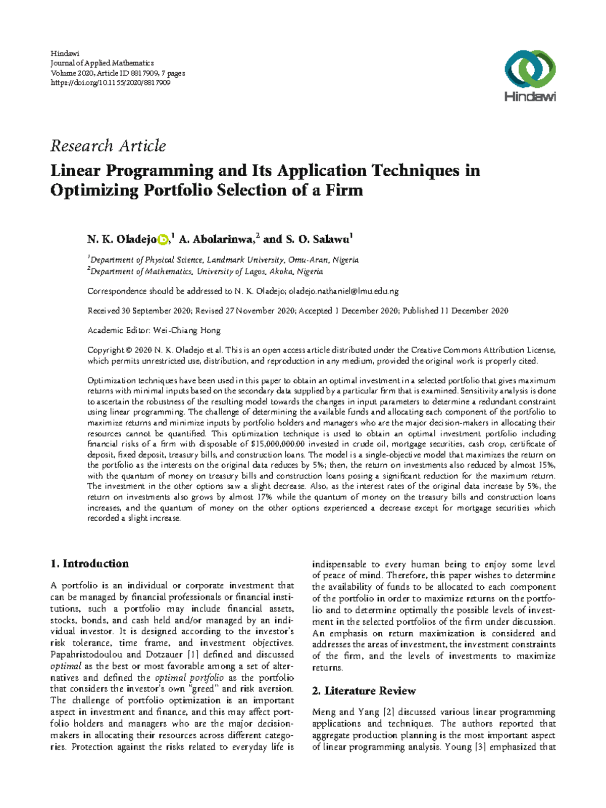 Linear Programming and Its Application Techniques in Decision Making ...