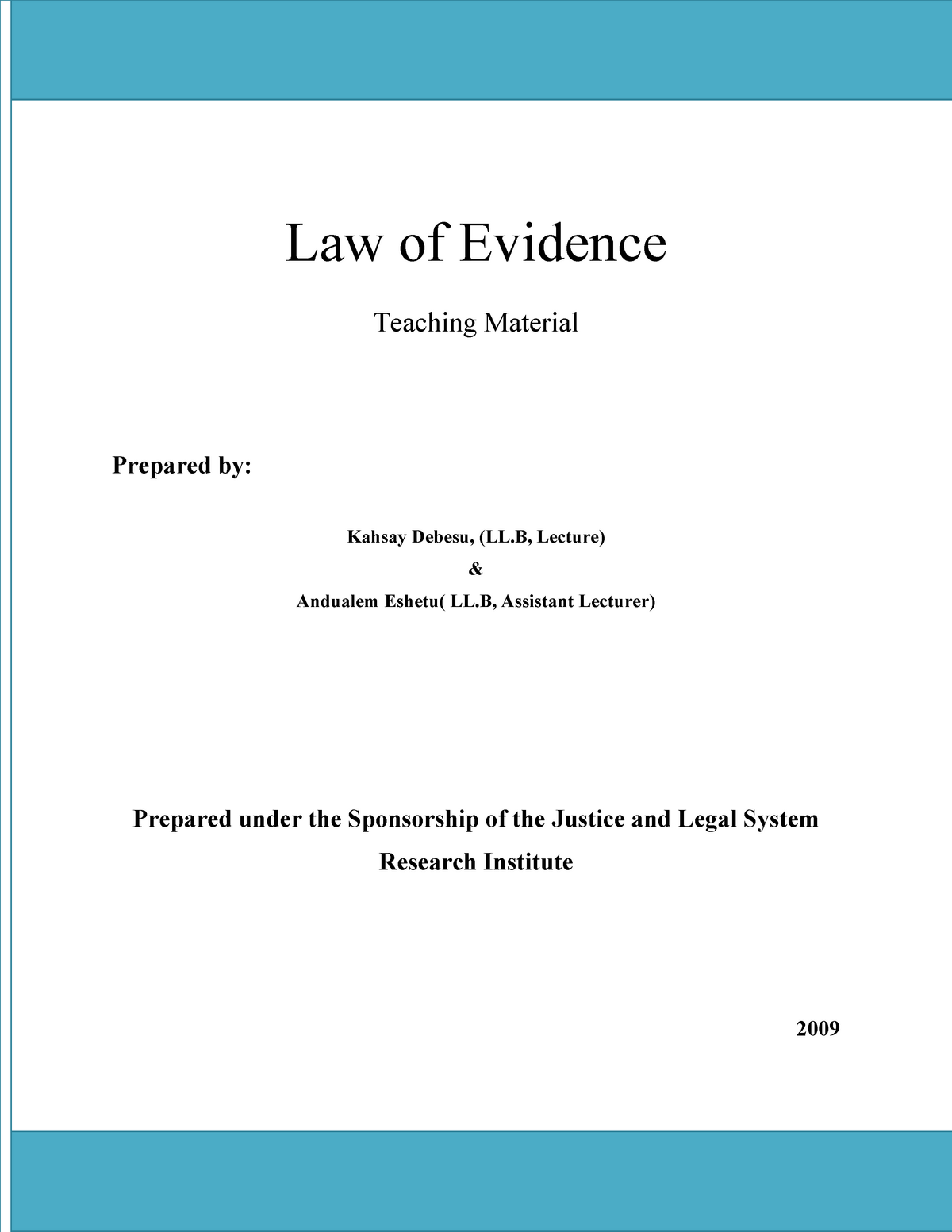 thesis on law of evidence