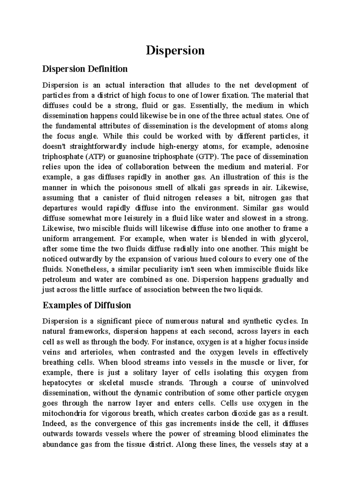 Dispersion Dispersion Dispersion Definition Dispersion Is An Actual Interaction That Alludes 