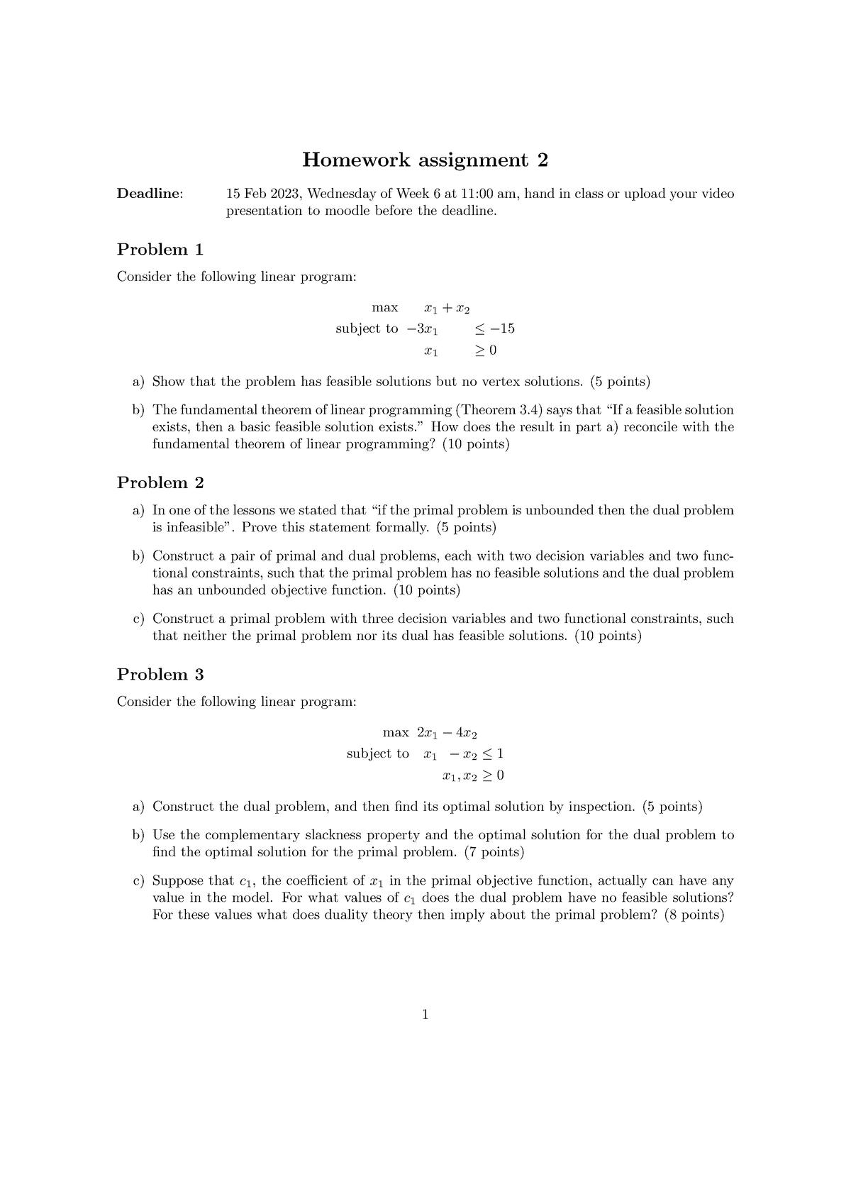 HW2 - Homework Assignment 2 - Homework Assignment 2 Deadline: 15 Feb ...