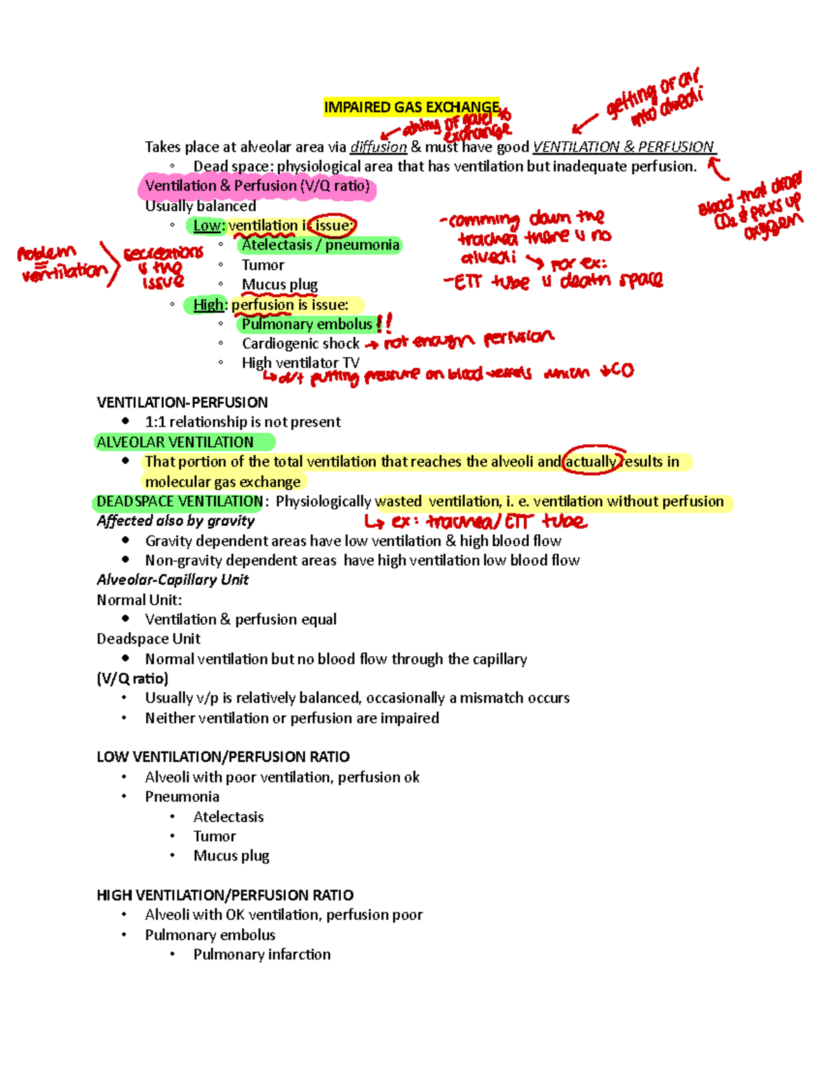 Impaired gas exchange and respiratory problems - IMPAIRED GAS EXCHANGE ...