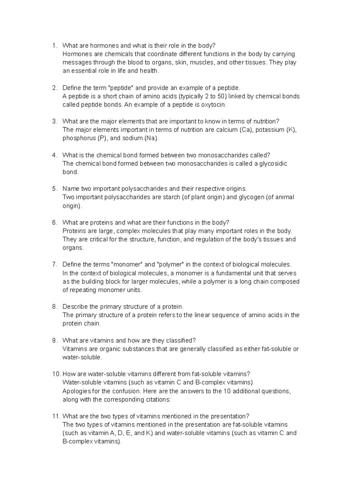 Biology guide - guia - What are hormones and what is their role in the ...