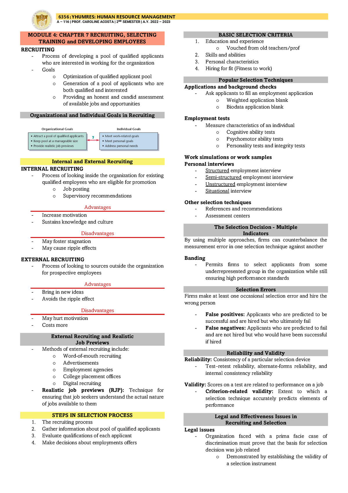 Humres 2nd SEM (MT) - MT Lecture - Human Resource Management - Studocu