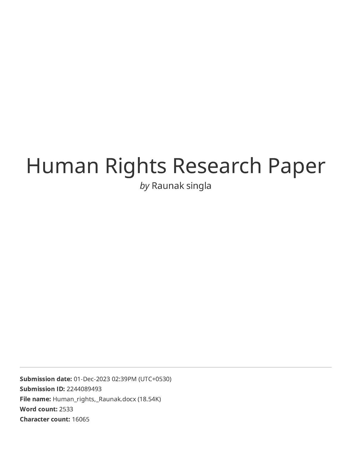 human rights research paper example