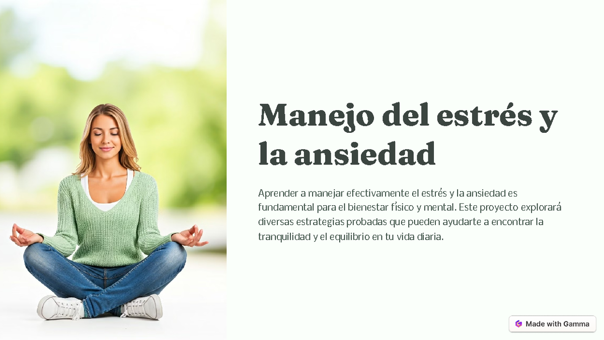 Manejo-del-estres-y-la-ansiedad - Maejo del etré y la aiedad Aprender a ...