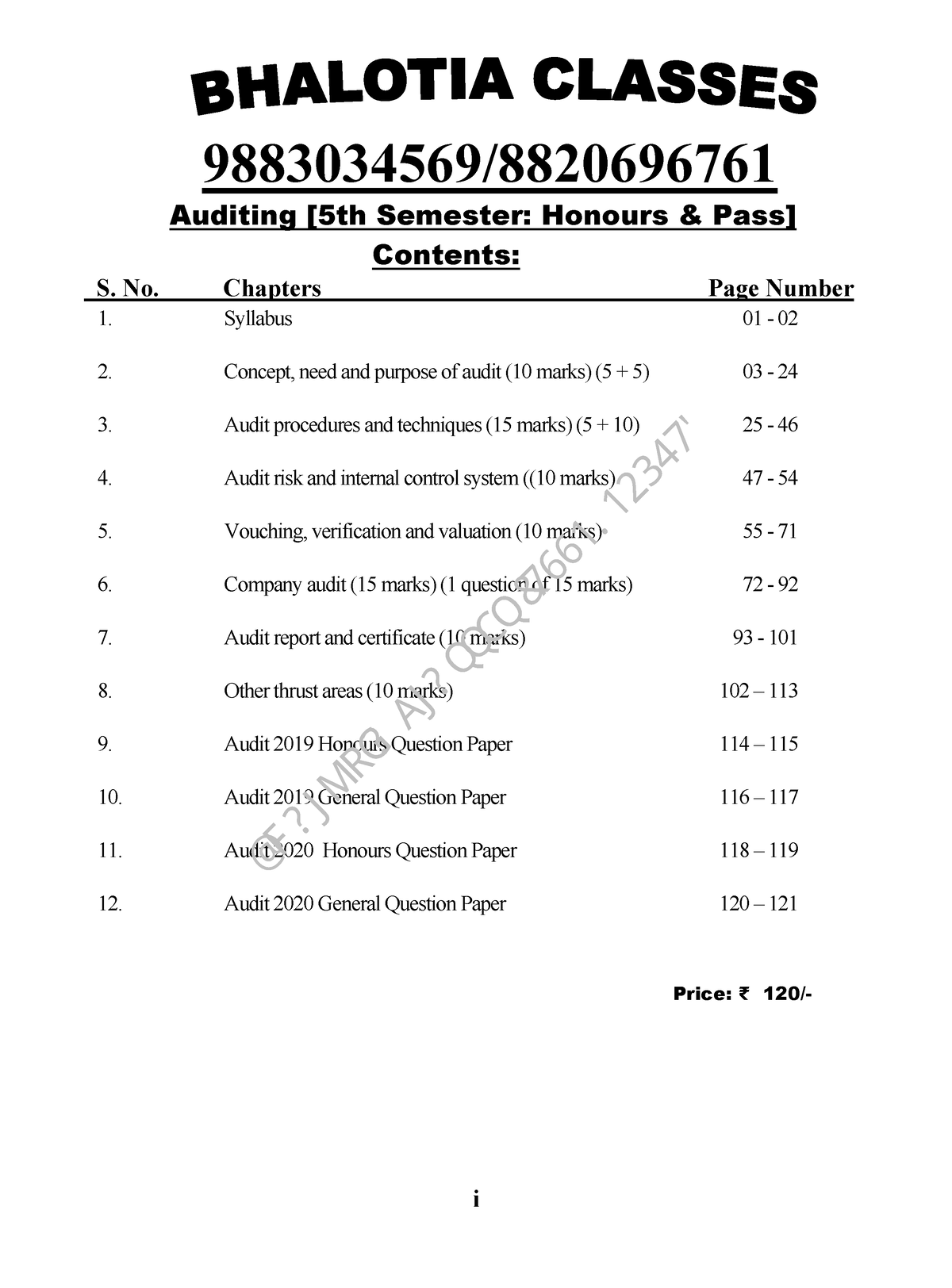 Audit 5sem Bhalotia - ....... - I 9883034569/ Auditing [5th Semester ...