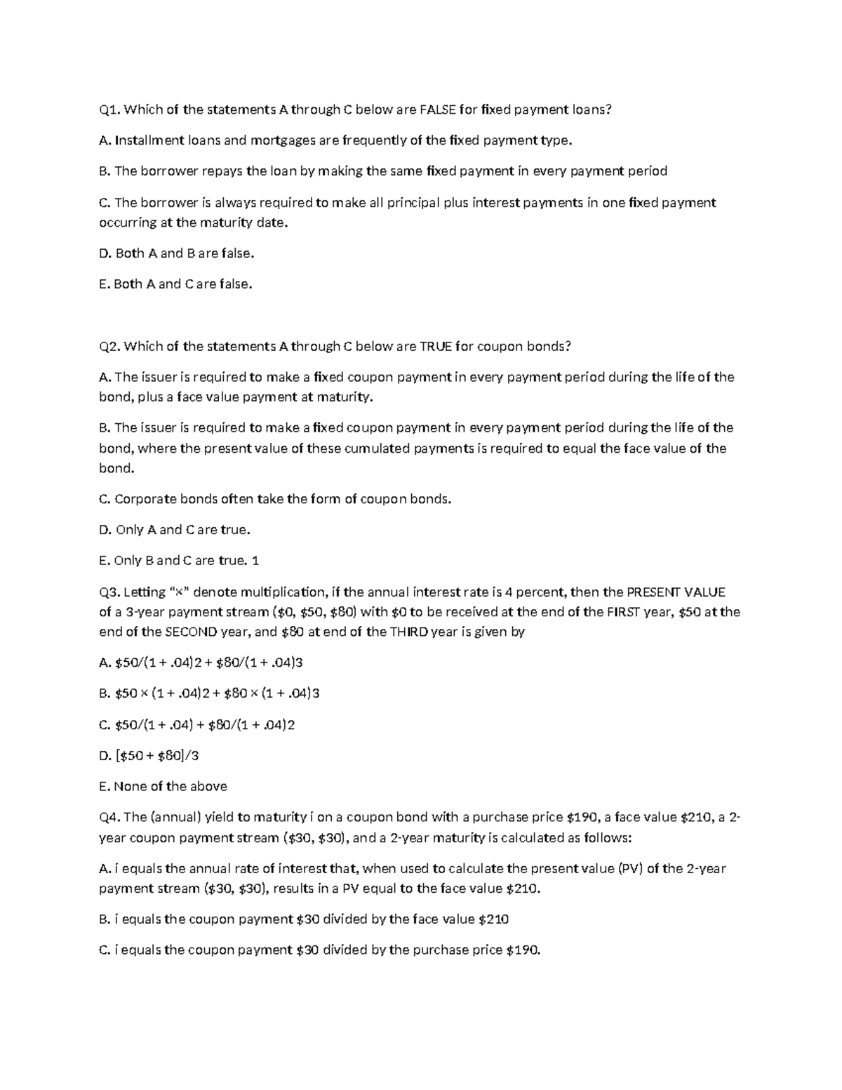 Chapter 4 Sample MCQs - Practice MCQS with answer - Q1. Which of the ...