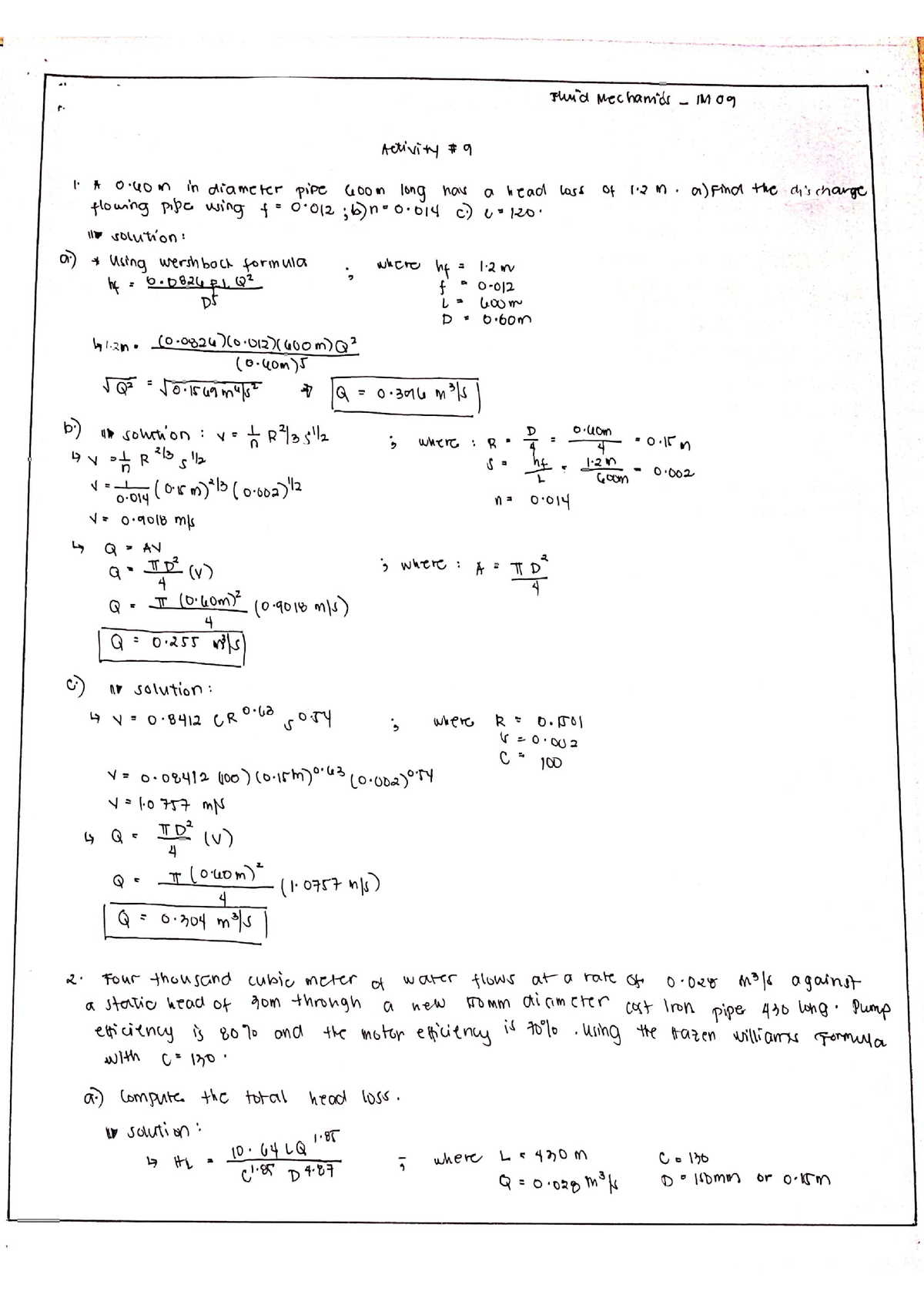 fluid mechanics essay