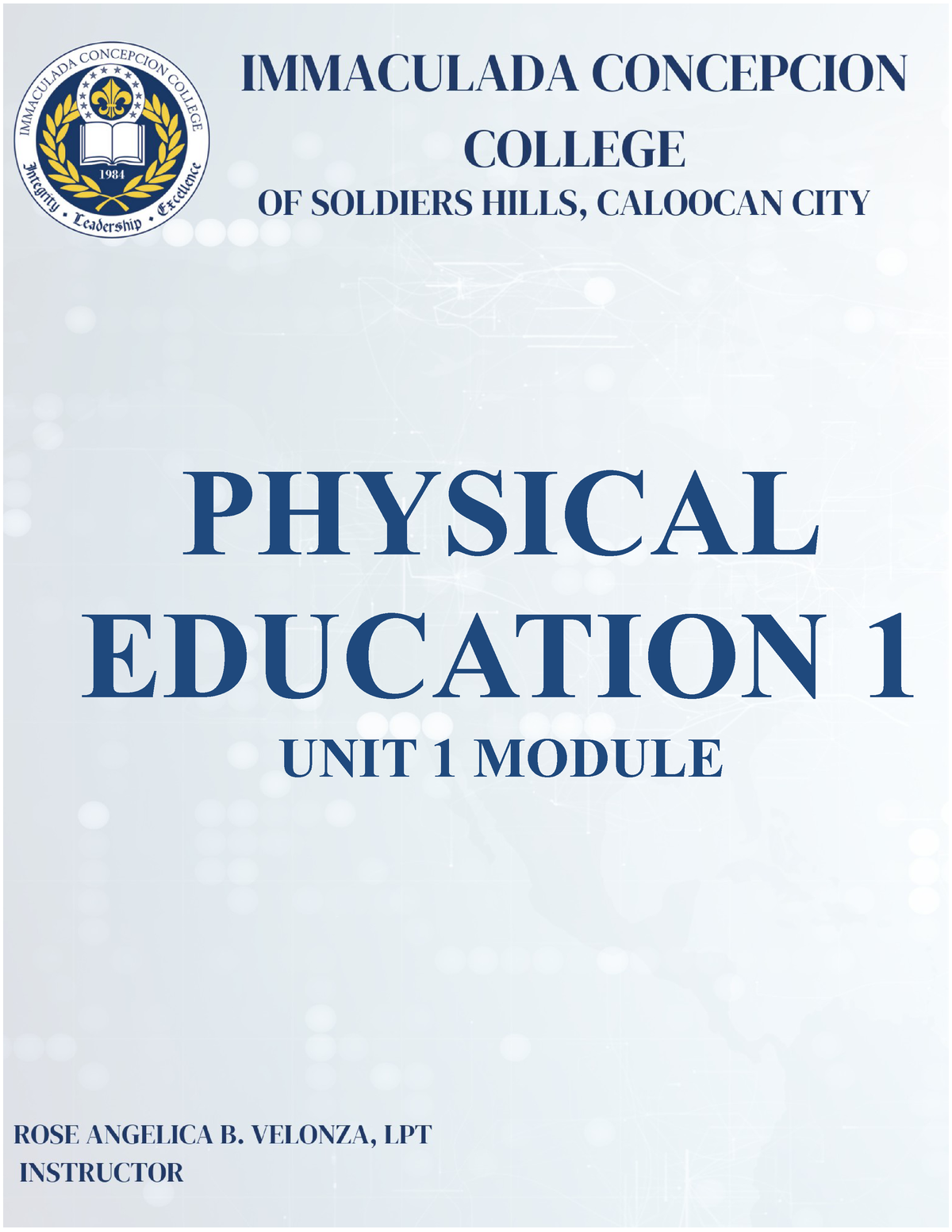 PE Module 1 - PHYSICAL EDUCATION 1 UNIT 1 MODULE PHYSICAL FITNESS ...