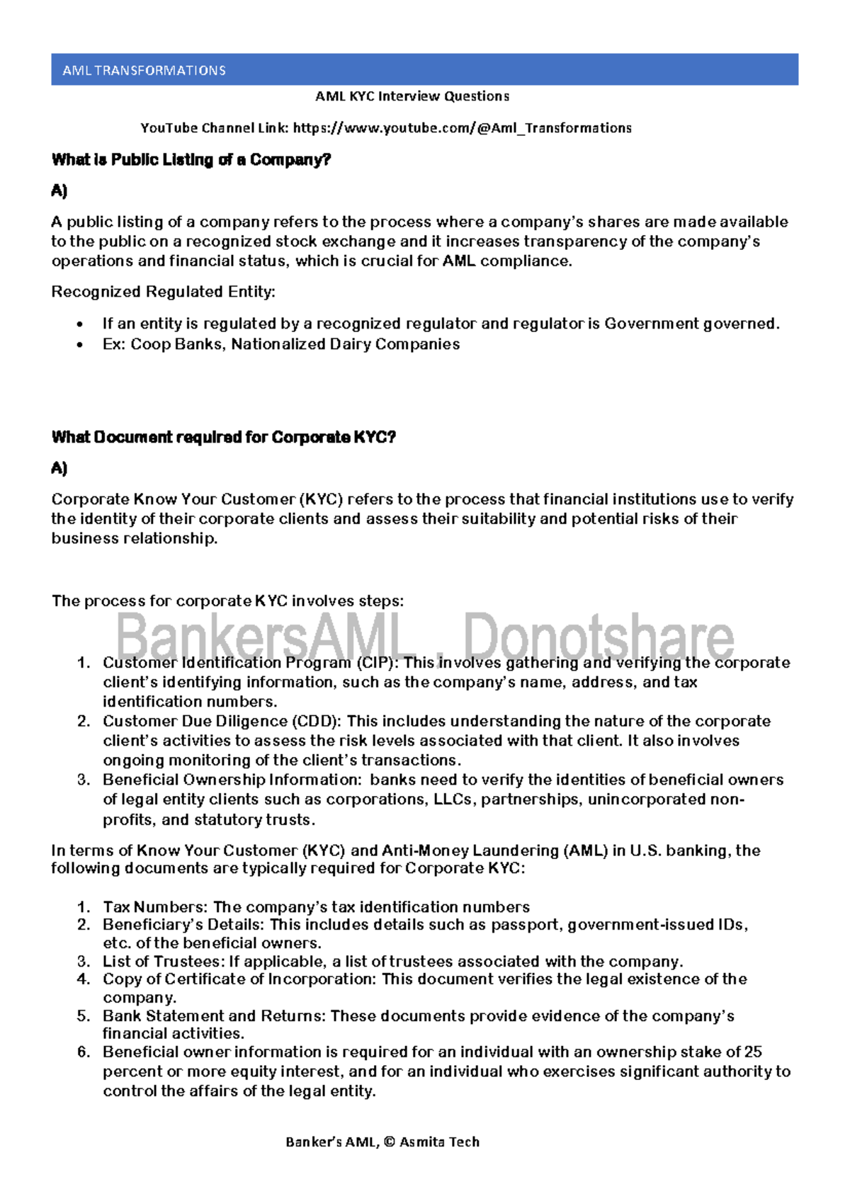 689878933 KYC Interview Questions PDF - AML KYC Interview Questions ...