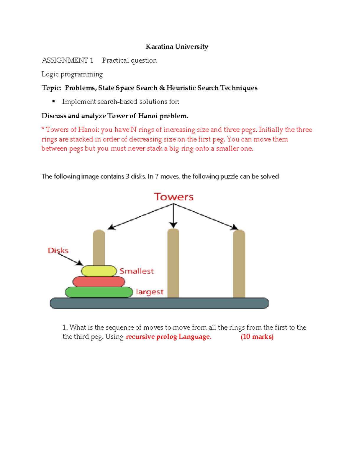 Logic Programming Assignment 1 - Karatina University ASSIGNMENT 1 ...