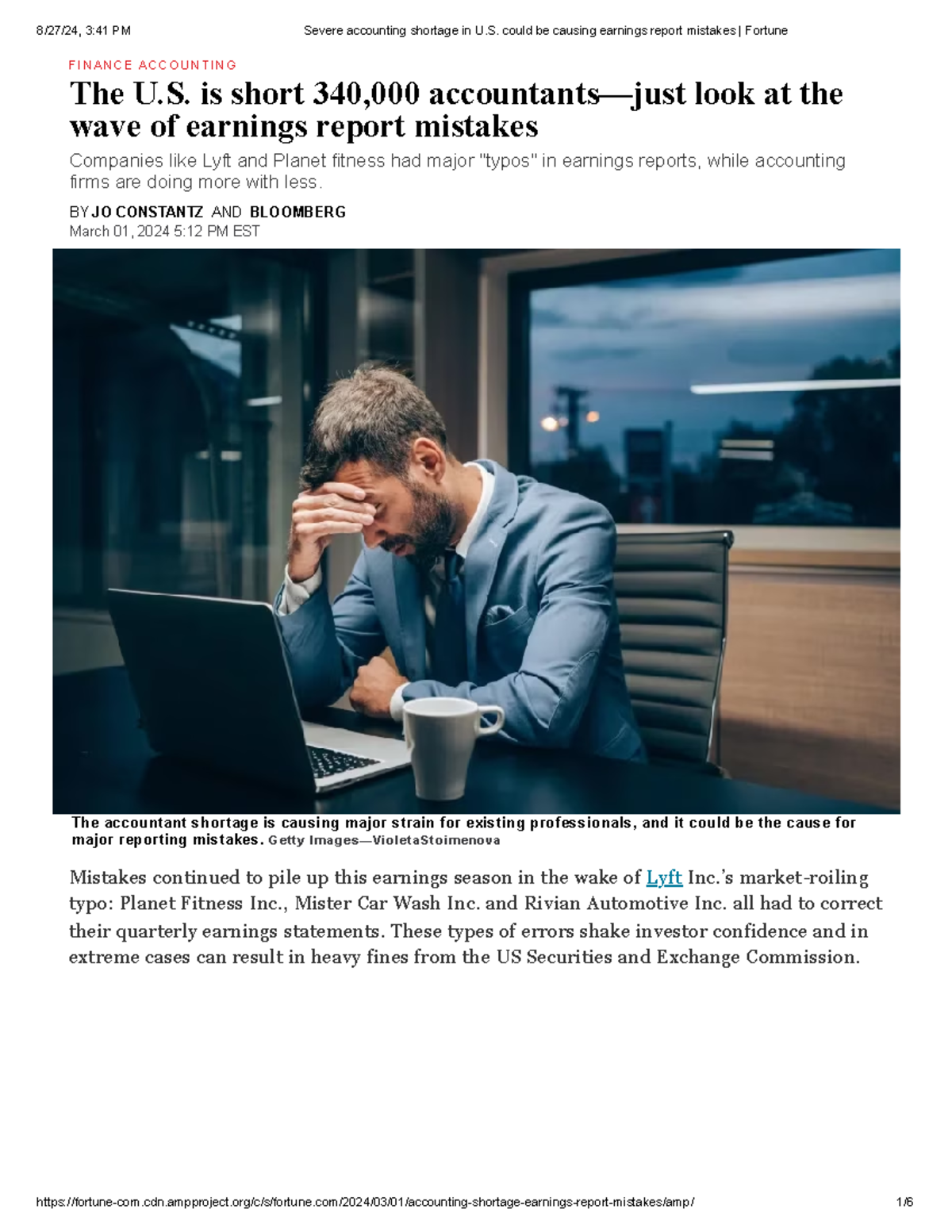 Accountant shortage and earnings mistakes f i n a n c e a c c o u n t