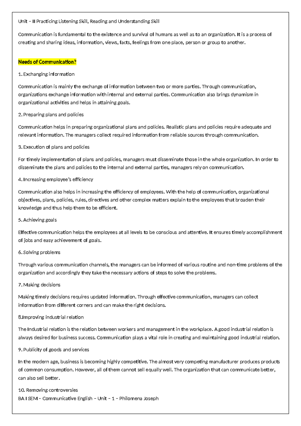 Cooumnication Notes - content related to communication - Communication ...