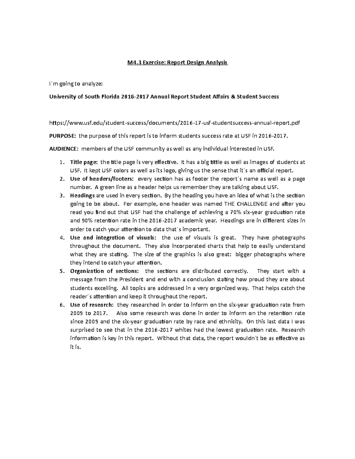 ENC3250 M4.3 Exercise Report Design Analysis M4 Exercise Report