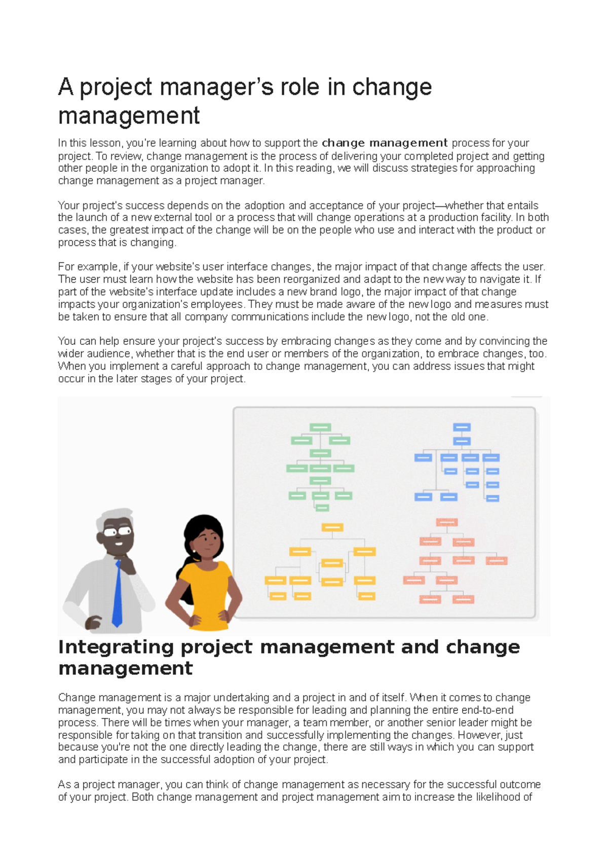 A project manager’s role in change management - A project manager’s ...