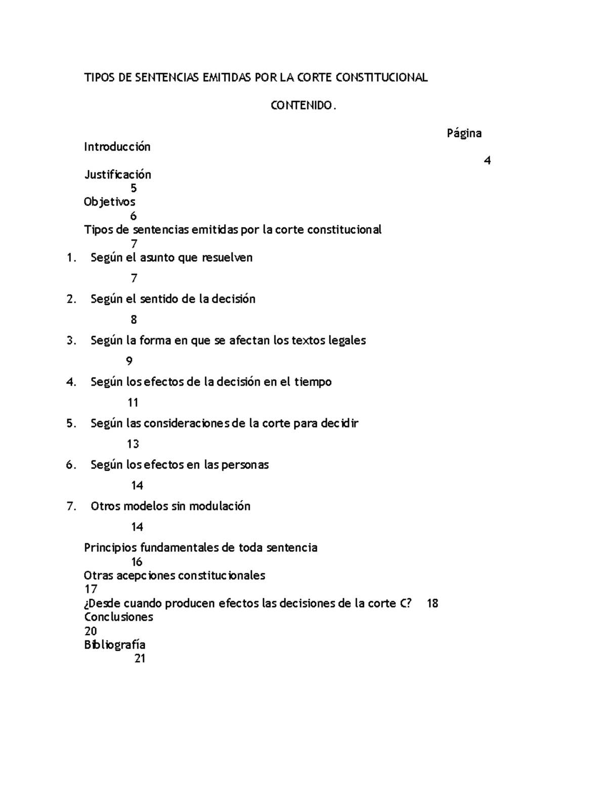 Tipos DE Sentencias Emitidas POR LA Corte Constitucional - TIPOS DE