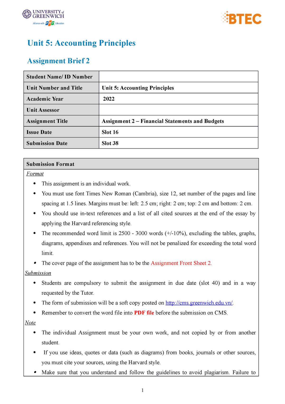 assignment accounting principles