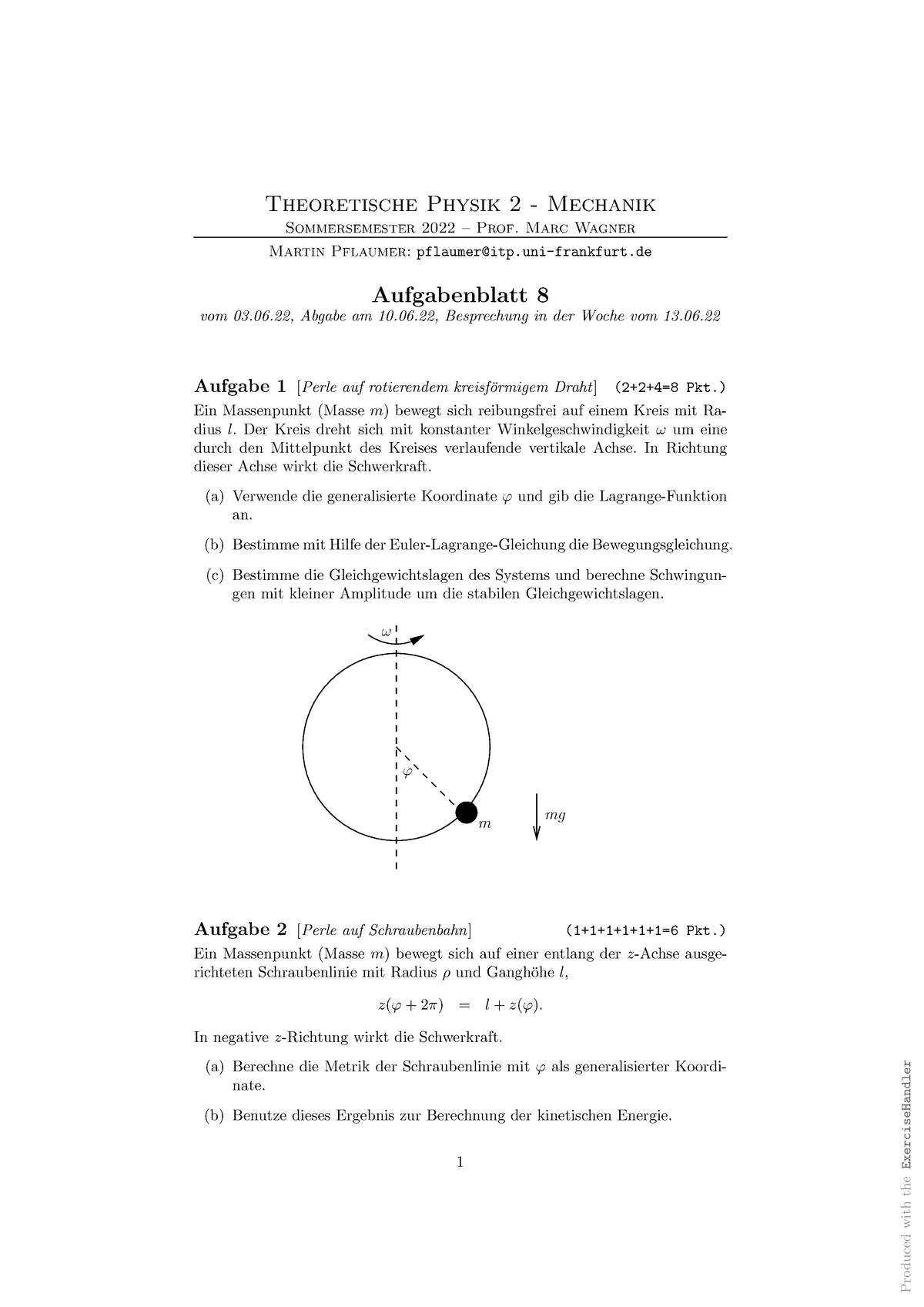 Aufgabenblatt 08 Theo2 - Produced With The ExerciseHandler Theoretische ...