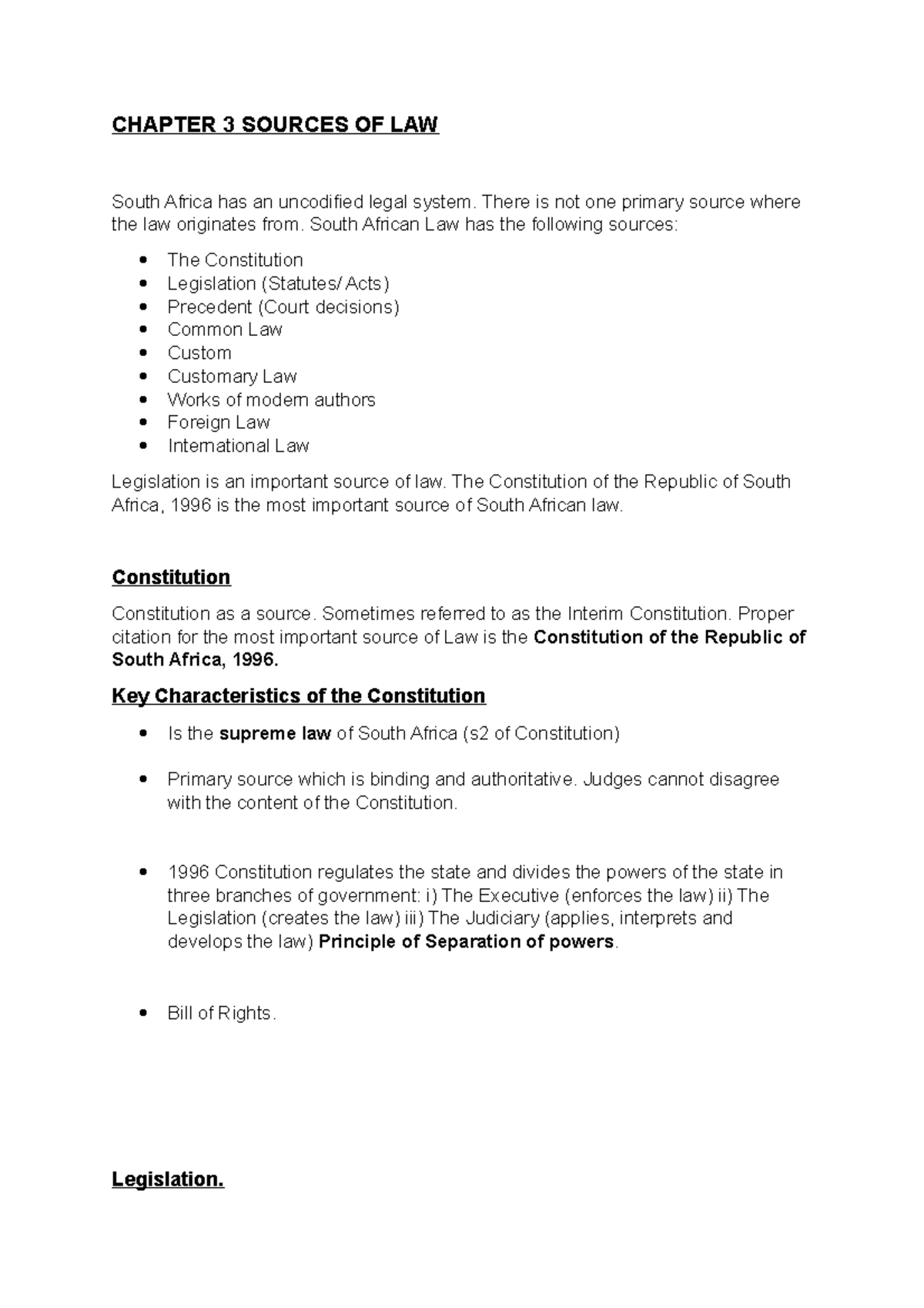 Chapter 3 Sources OF LAW Introduction to Law. CHAPTER 3 SOURCES OF