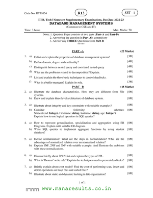 DBMS 02 - cat 1 and 2 papers - Database management systems - Studocu