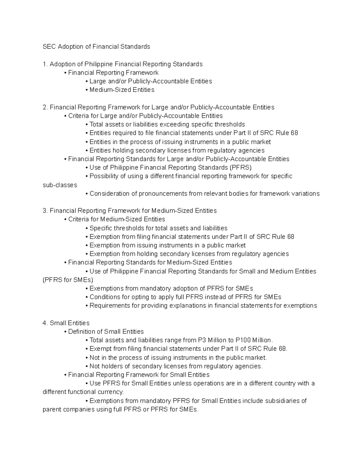 SEC Adoption of Financial Standards - SEC Adoption of Financial ...