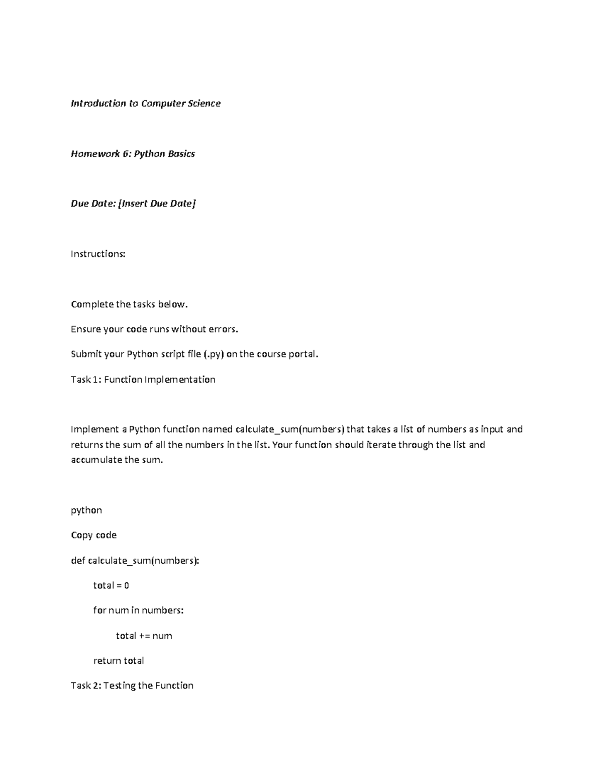 Python-HW-6 - Introduction to Computer Science Homework 6: Python ...
