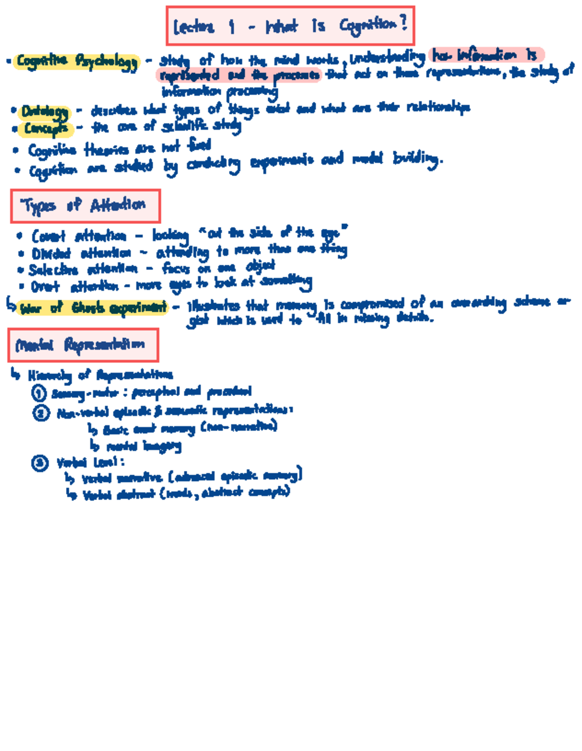 L1 - Lecture1 - Lecture 1 - What is Cognition? · Cognitive Psychology ...