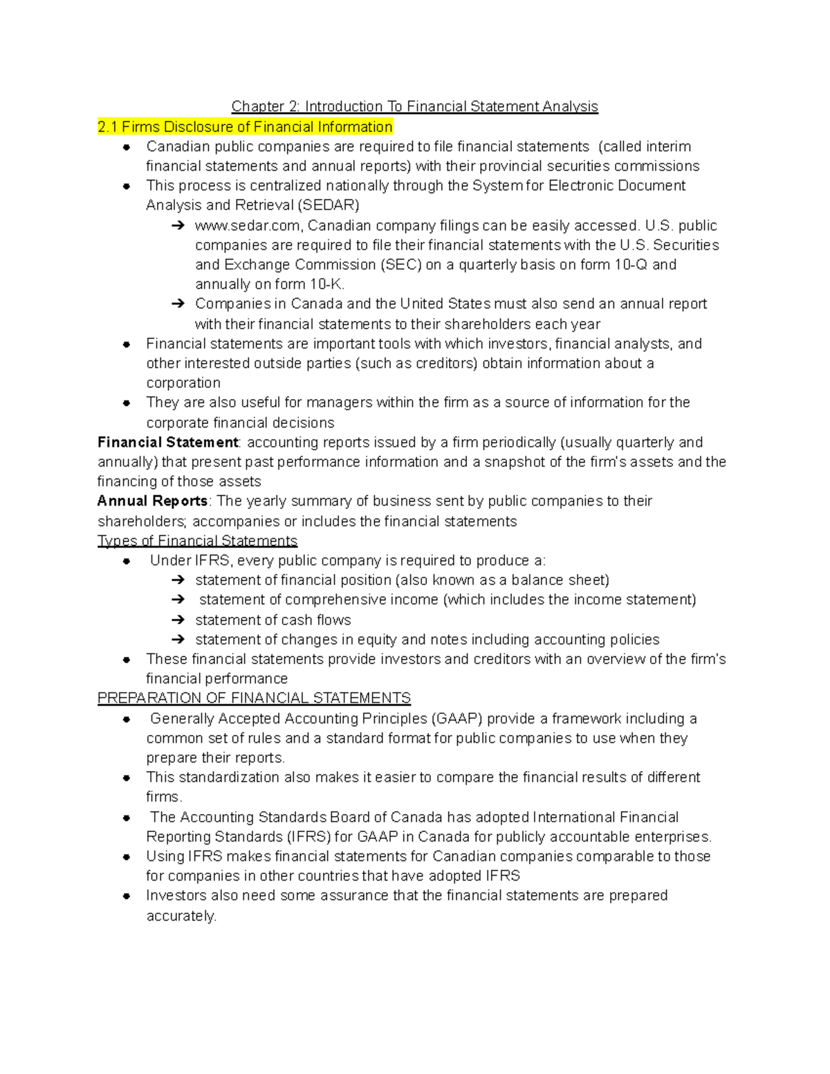 Chapter 2 Introduction To Financial Statement Analysis - Chapter 2 ...