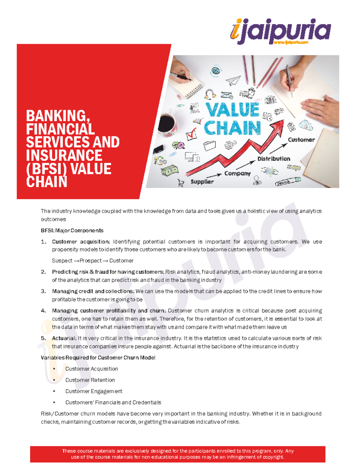Lesson 2 Banking Financial Services and Insurance BFSI Value Chain ...