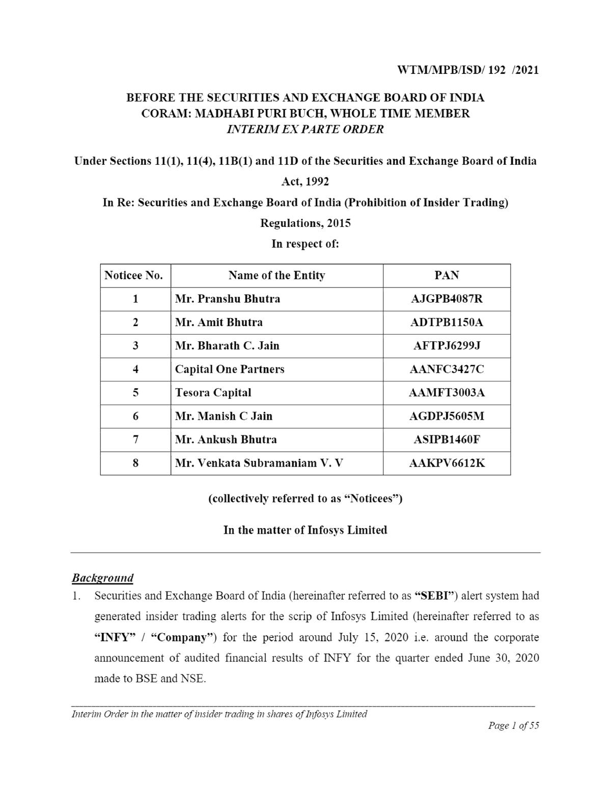 Infosys Ad Interim - Ll;;'' - BA LLB (HONS.) - Studocu